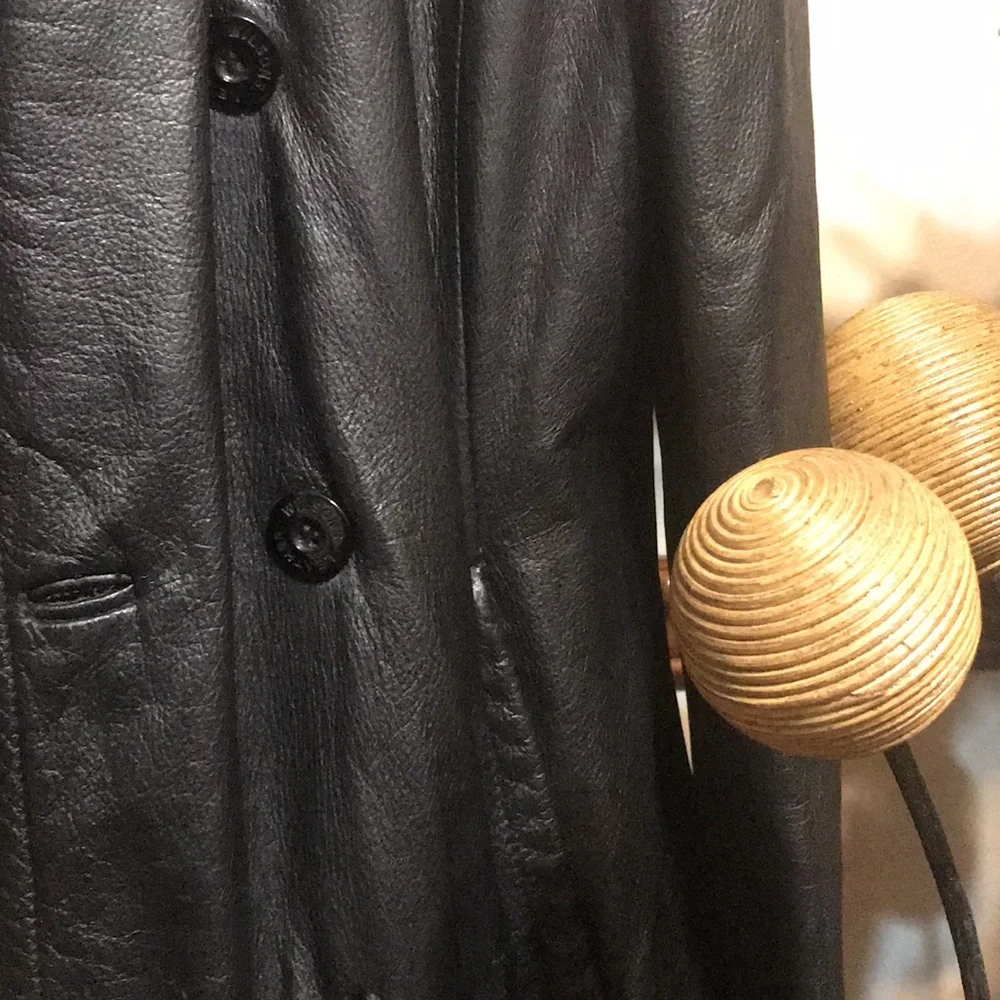 🚨B2G1 WILSON LEATHER Black Lined Leather Coat Jacket - Picture 3 of 15